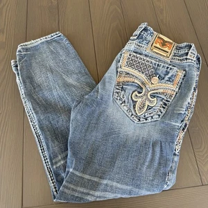Rock Revival Jeans Mens 36x30 Kayden Slim Straight Blue Stretch Premium Denim - Picture 1 of 24