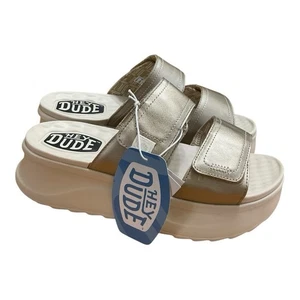 Hey Dude Damen 9 Delray Slide Classic Champagner Flatform Urlaub Freizeit - Bild 1 von 15