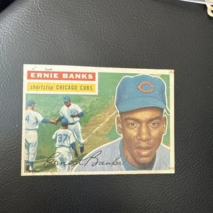 1956 Topps #15 Ernie Banks White Back 2xMVP Chicago Cubs HOF 512 Hrs No Roids - Picture 1 of 12