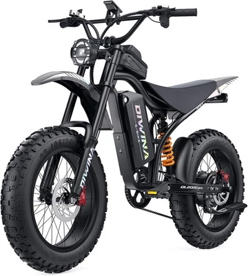 Bicicleta elétrica 3000W 60V 32Ah 40MPH 100 milhas alcance 20′′ pneu gordo suspensão total - Imagem 1 de 4