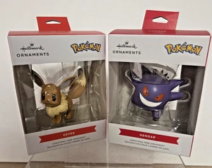 NEU 2024 Hallmark GENGAR EEVEE Walmart Exclusive Christmas Pokeman Ornaments - Bild 1 von 2