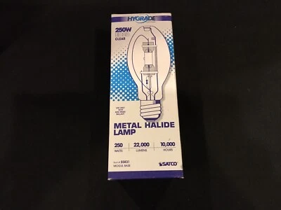 HyGrade Metal Halide HID Bulb Mogul base SATCO S5831 250 Watt ED28 CLEAR - Image 1 of 4