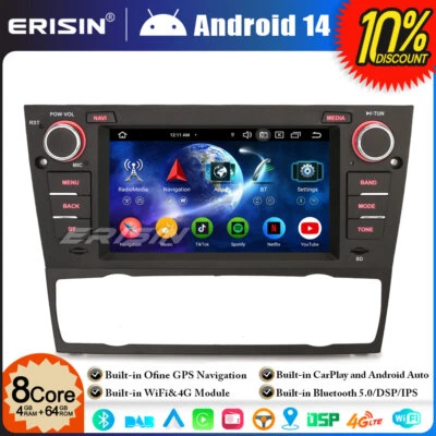 8-Core Android 14 Autoradio GPS Wifi DSP CarPlay per BMW Serie 3 E90 E91 E92 E93 - Imagen 1 de 4