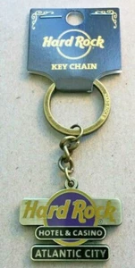 2019 HARD ROCK HOTEL & CASINO ATLANTIC CITY DOUBLE SIDED LOGO METAL KEYCHAIN - Picture 1 of 2