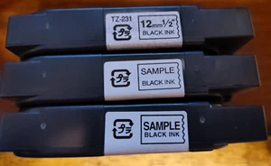 Compatible with Brother TZ-231 Label Tape + 2 Samples 12 mm 1/2" - Picture 1 of 5