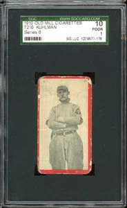 1910 Old Mill Cigarettes Baseball T210 Kuhlman Series 6 SGC 1 - Picture 1 of 2