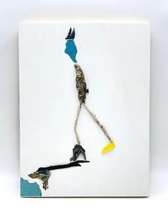 WHISTLE WHILE YOU WALK Found Object Painting Figure Collage - Steven Tannenbaum