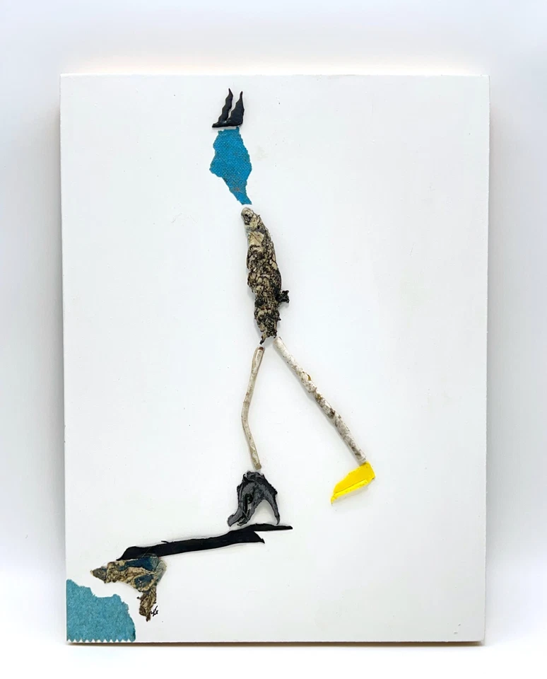 WHISTLE WHILE YOU WALK Found Object Painting Figure Collage - Steven Tannenbaum - Image 1 of 4