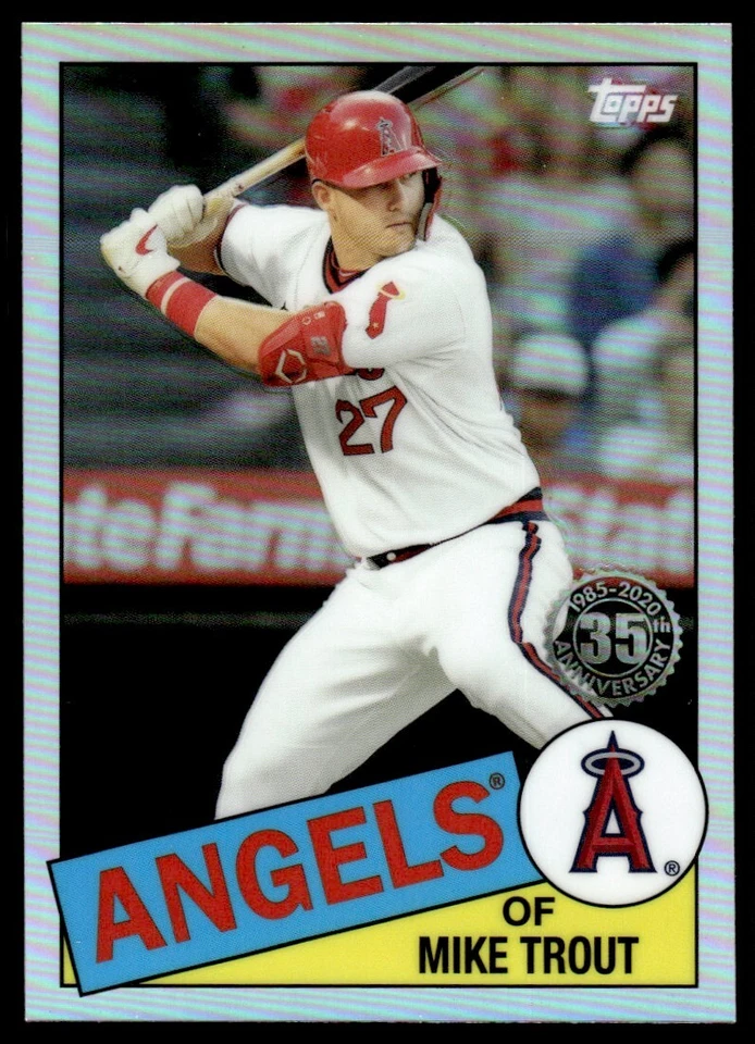 2020 Topps Chrome 1985 Baseball Mike Trout Los Angeles #85TC-1 R64 - Image 1 of 2