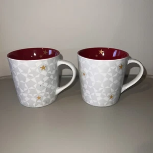 Starbucks Mugs  White/ Grey with Gold Stars  I Believe  From 2011 - Picture 1 of 6