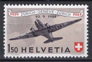 #020 - Svizzera - 1,50 franchi posta aerea (Douglas DC3), 1944 - Nuovo (** MNH) - Picture 1 of 2