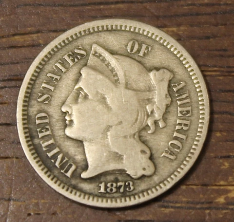 1873 Open 3 VG Fine Three Cent Nickel VG..................Lot 7941 Cover