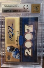 2007 Upper Deck Premier Calvin Johnson Rookie Jersey Auto RC BGS 8.5 Auto 10 HOF