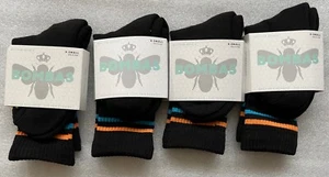 4 SETS BOMBAS, KIDS XSMALL BLACK ANKLE SOCKS, NEW - Picture 1 of 7
