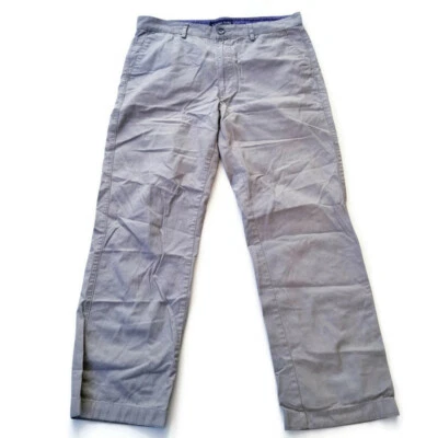 Pantalones informales de pierna recta Allen Solly para hombre talla 33x28 beige tiro medio de algodón Foto 1 de 4