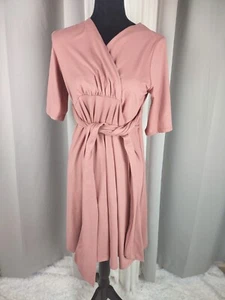 Mother Bee 3/4 sleeve, Faux Wrap Maternity Dress Mauve/Dusty Rose. Size XL (NWT) - Picture 1 of 11
