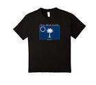 Kids South Carolina Solar Eclipse 2017 funny flag shirt Size: 6 Black
