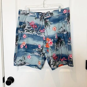 Gap Board Shorts Men’s Large Floral Hawaiian Palm Tree Print NWOT Swimsuit - Picture 1 of 7