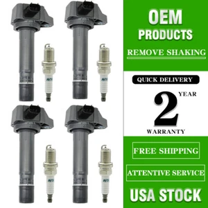 4X Energy Ignition Coil & Real Spark Plug for 2006-2011 Honda Civic 1.8L UF582 - Picture 1 of 11