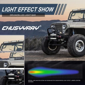 12"Inch LED Light Bar Dual Row Spot Flood Combo Work Driving FOG Offroad Lights - Picture 1 of 12