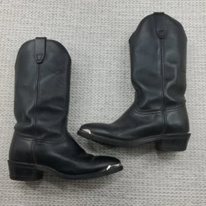 Georgia Boots Black Leather Cowboy Western Roper Riding Pull On Adult Size 6.5 M - Picture 1 of 7