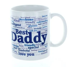 Caja de regalo Best Daddy Typo blanca de 11 oz taza azul - cumpleaños, día del padre, Navidad - Imagen 1 de 2