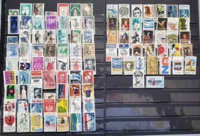 US STAMPS COLLECTION OF 100 DIFFERENT US COMMEMORATIVES USED  OVER 50 YEARS OLD - Image 1 of 3