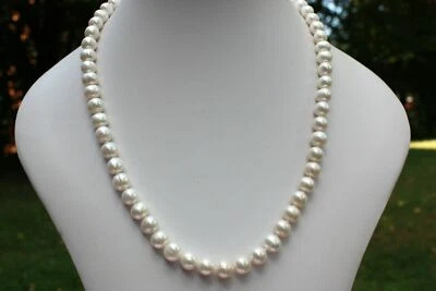 41-55 cm echte Süßwasser Perlen Schmuck Halskette Perlenkette Collier Kette ghjk - Bild 1 von 3