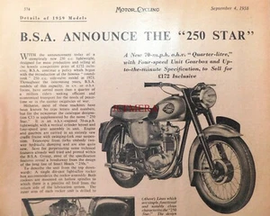 B.S.A. Motocicleta ligera '250 STAR' 250cc: recorte de cargador 1958 - Imagen 1 de 1