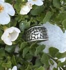 James Avery Sterling Silver Wide Flower Band Ring Size 6 1/4