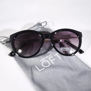 LOFT Women's Black and Gold Frame Purple Lenses UV Protection Sunglasses - Picture 1 of 6