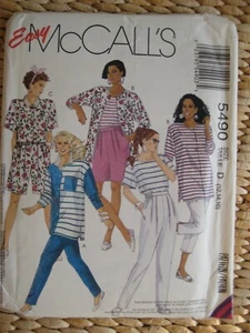 Vintage McCall's Pattern 5490 Shirt Top High Waist Pants Shorts Sz 12 14 16 UC - Picture 1 of 2