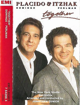 PLACIDO DOMINGO ITZHAK PERLMAN TOGETHER CASSETTE ALBUM NY ORCHESTRA EMI CLASSICS - Image 1 of 4