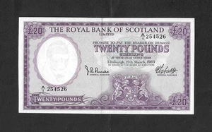 ROYAL BANK OF SCOTLAND £20 A/1 FIRST PREFIX 1969 P332 - Picture 1 of 2
