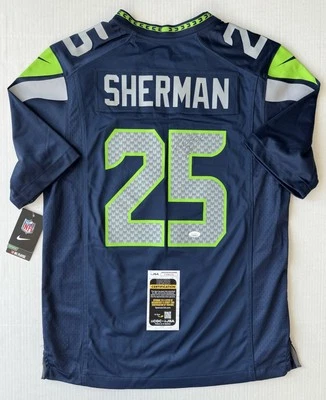 Richard Sherman Signed Seattle Seahawks Jersey JSA COA #25 Super Bowl Champ NFL - Image 1 of 4
