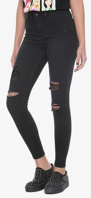 Pantalones de mezclilla negros Blackheart Hot Topic Destructed talla 13 Foto 1 de 4