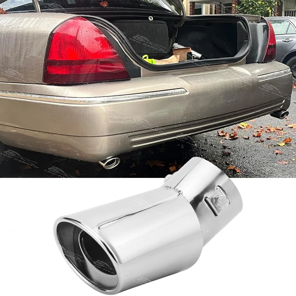 Silenciador de tubo de escape curvo de acero inoxidable con punta de escape para Mercury Grand Marquis Foto 1 de 4