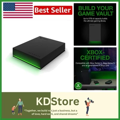 Unidad de juegos Xbox de 5 TB - Disco duro externo portátil con barra LED y servicio de recuperación de datos Foto 1 de 4