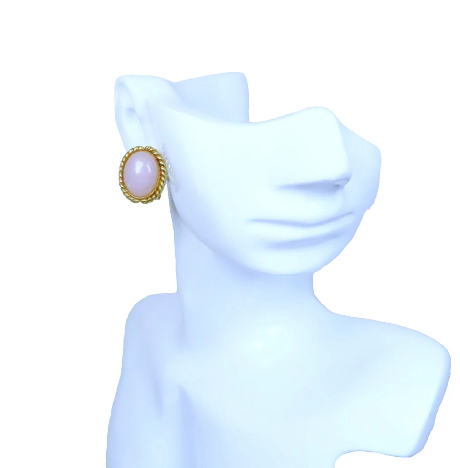 Pendientes Vintage Oro Amarillo 14k Lavanda Jadeíta Jade Palanca Trasera Foto 1 de 1