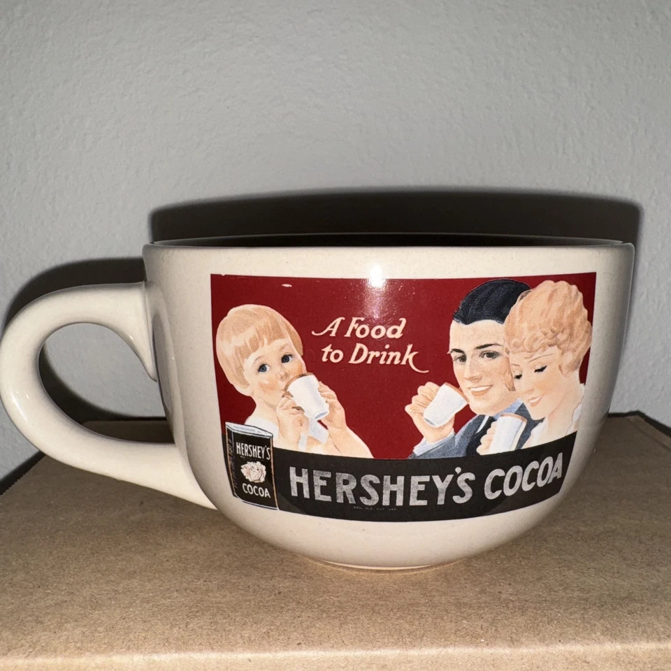 Caneca de cacau vintage Hershey's tigela grande Houston Harvest 2000 EUA RARA - Imagem 1 de 3