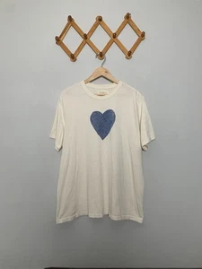 Imogene and Willie Women’s Cream/Blue Heart Crew Neck Graphic T-shirt SZ XXL - Picture 1 of 8