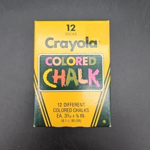 NOS VTG Binney & Smith Crayola Colored Chalk 12 Sticks Made in USA - Picture 1 of 4