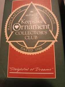 Hallmark Keepsake slitta dei sogni ornamento 1988 ornamento club collezionisti - Foto 1 di 4