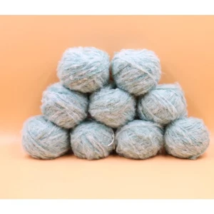 9 balls Baby Alpaca / Wool Blue Warm Knitting Crochet Light Worsted Yarn - Picture 1 of 6