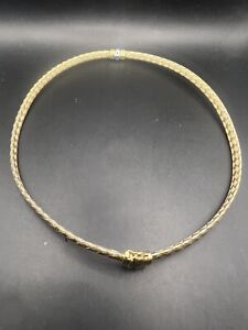 18 K Gold Italy Chocker Necklace With Diamonds 