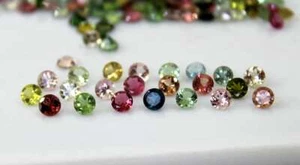50 Stck. Natürlicher Multi Turmalin 1,5 mm Rund Kalibriert Größe Facettiert Lose Edelstein - Bild 1 von 7