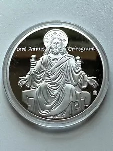 Gigant Medaille 70 mm Drei-Päpste-Jahr * Cu versilbert mit Swarovski *110g* PP - Bild 1 von 4