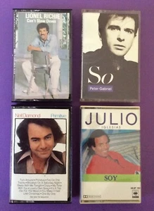 Music Cassette Tapes (4) Lionel Richie/Peter Gabriel/Neil Diamond/Julio Inglesis - Foto 1 di 3