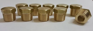 10 Stck. 3/8 Zoll Stecker NPT Messing Sechskantkopf Stecker Made in USA - Bild 1 von 1