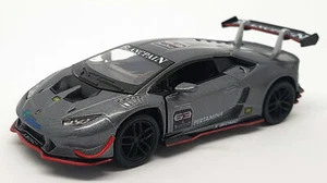 Lamborghini Huracan LP620-2 Super Trofeo - Grey - Kinsmart Pull Back & Go Car - Picture 1 of 4